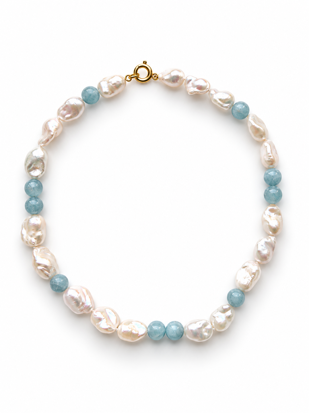 Parelcollier met gouden slot