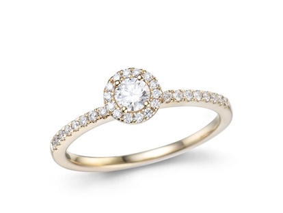 Ring goud 18kt met natuurlijke diamanten .