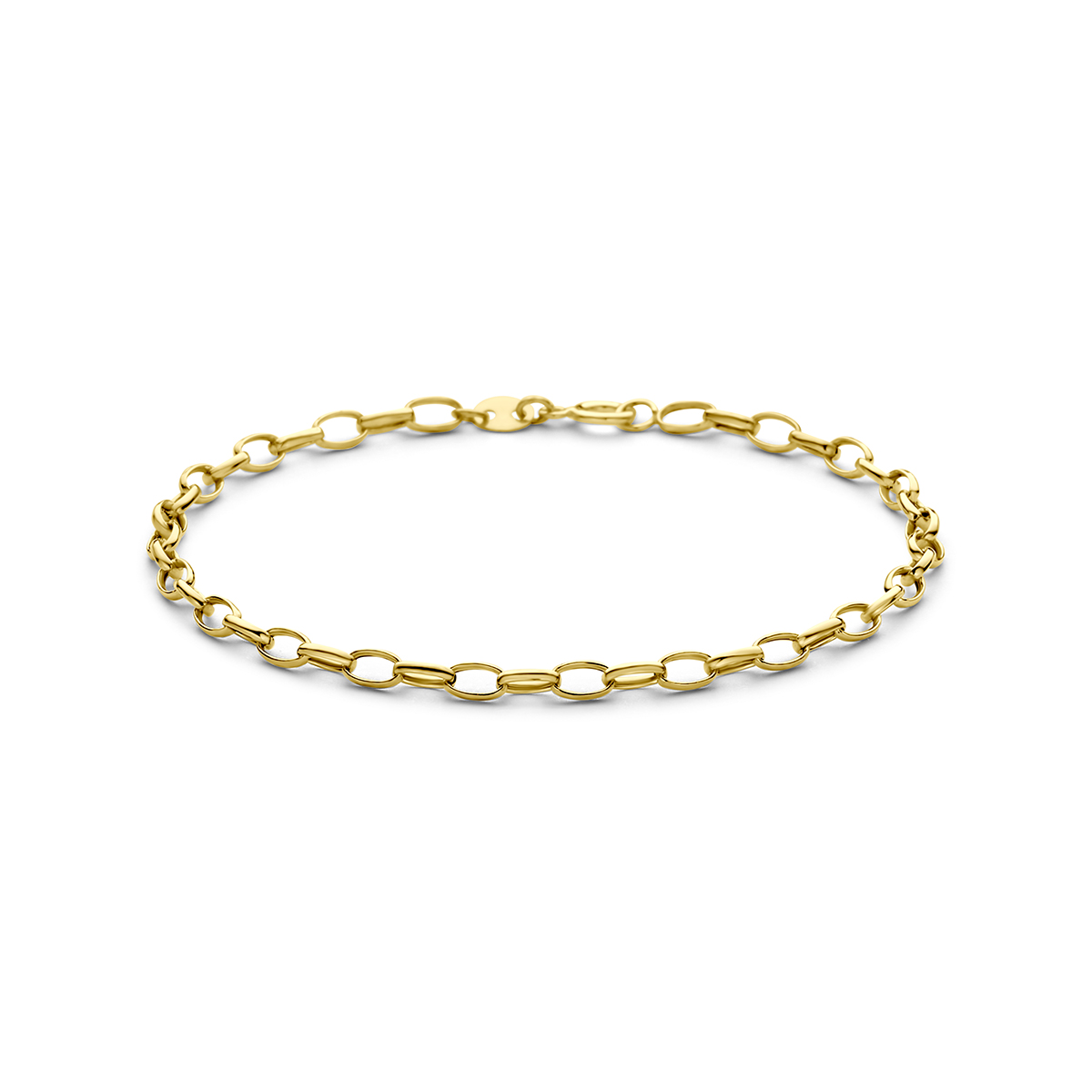 9k Geelkleurige armband met een schakelbreedte van 2.8mm.