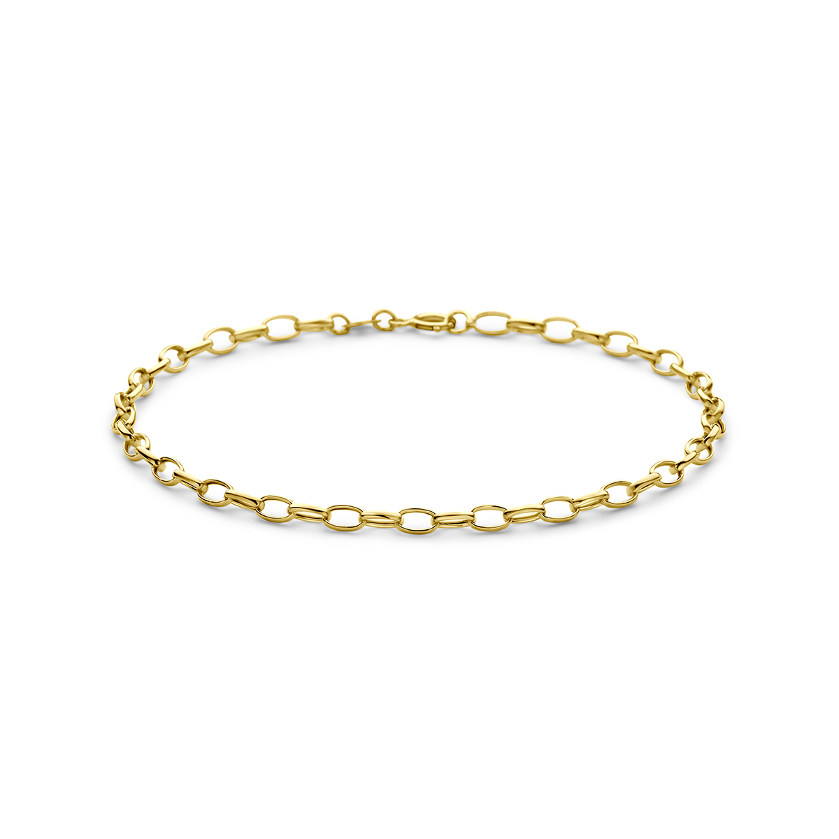 9k Geelkleurige armband met een schakelbreedte van 2.8mm.