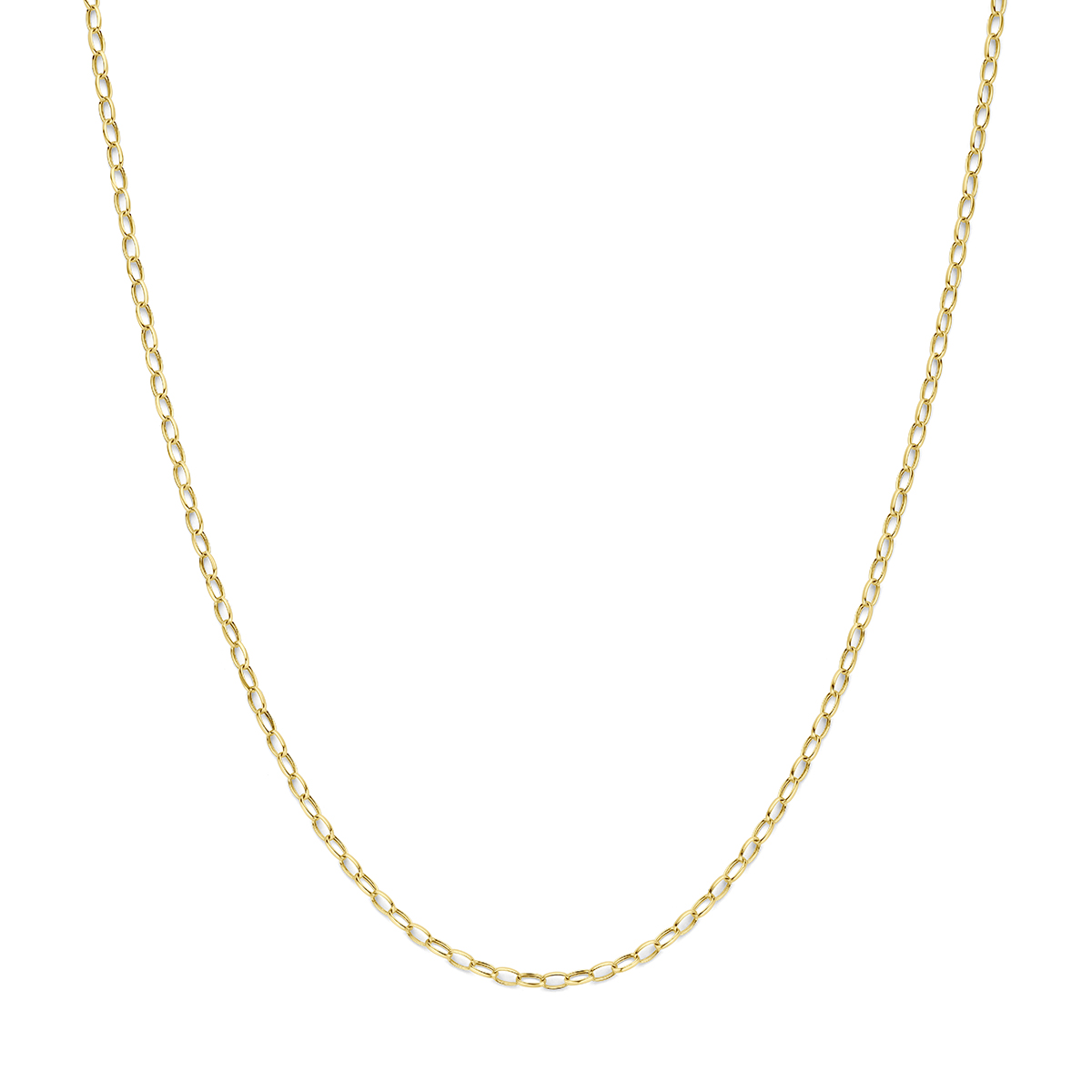 9k Geelkleurige collier met een schakelbreedte van 2.8mm.
