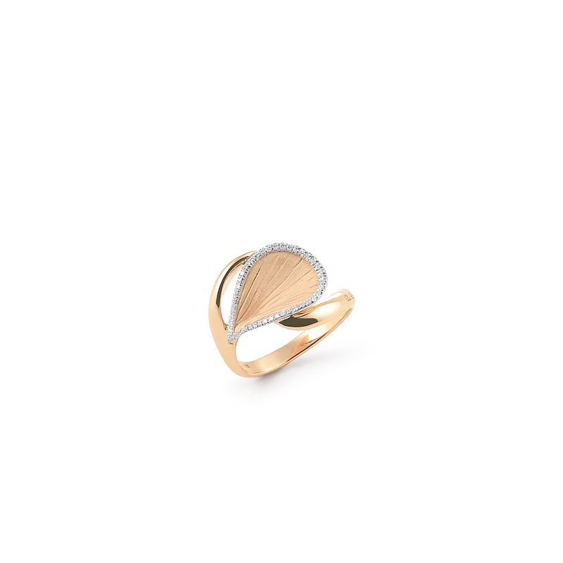 Goccia Series Ring, 18Kt Orange Apricot Gold with Diamonds

Dia ct. 0.11