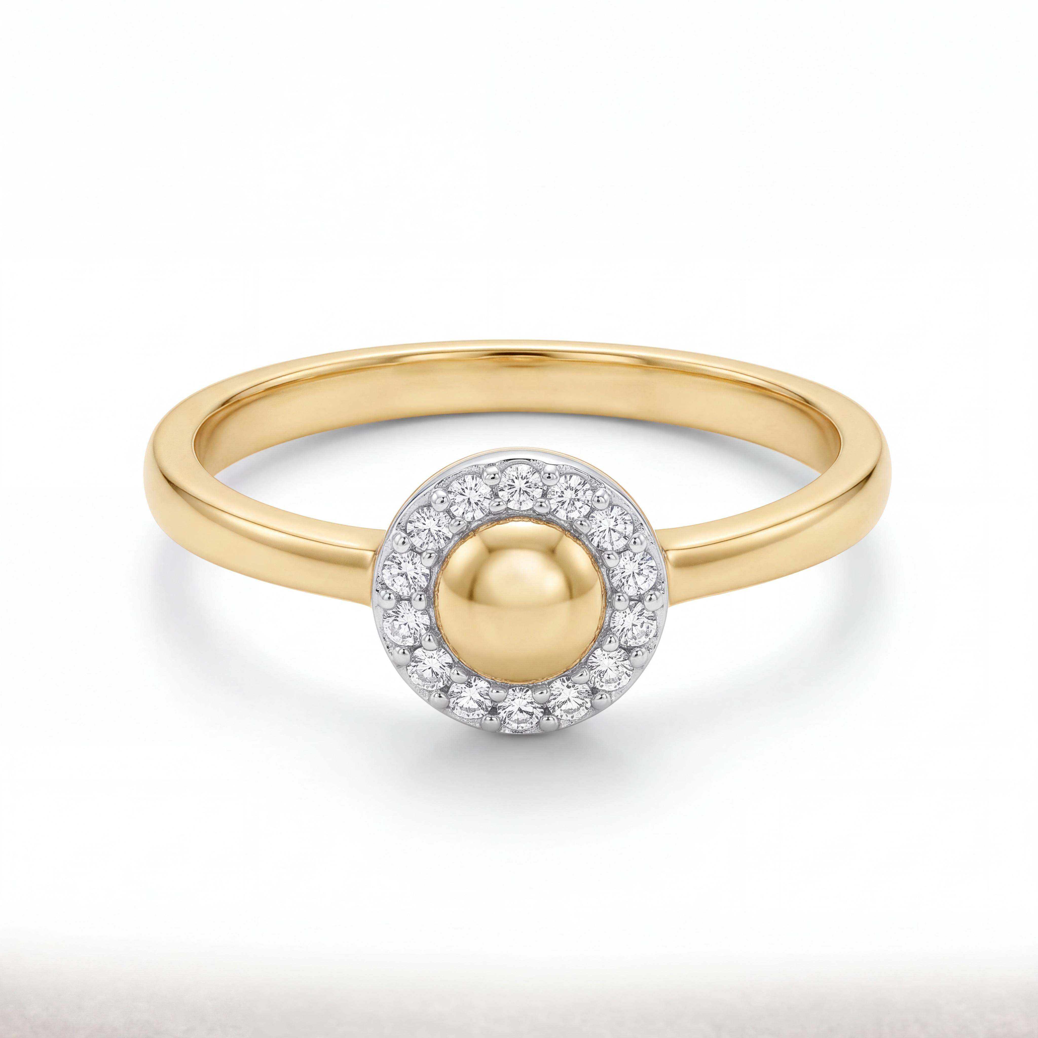 Deze 14K gouden halo ring met twee-tone design van Juwelier Rijk in Amsterdam is een prachtige nieuwe aanvulling voor elke collectie. Draag de ring als opvallend middelpunt op een formele gelegenheid of speciale bijeenkomst.