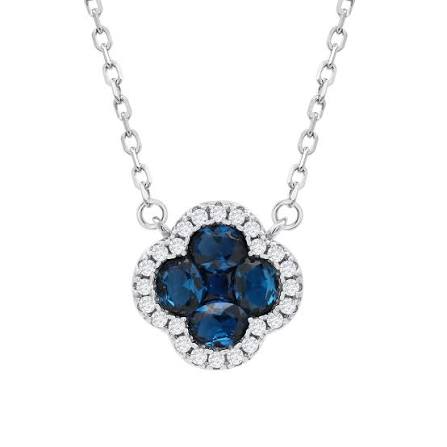 zilveren ketting hanger met blauwe stenen