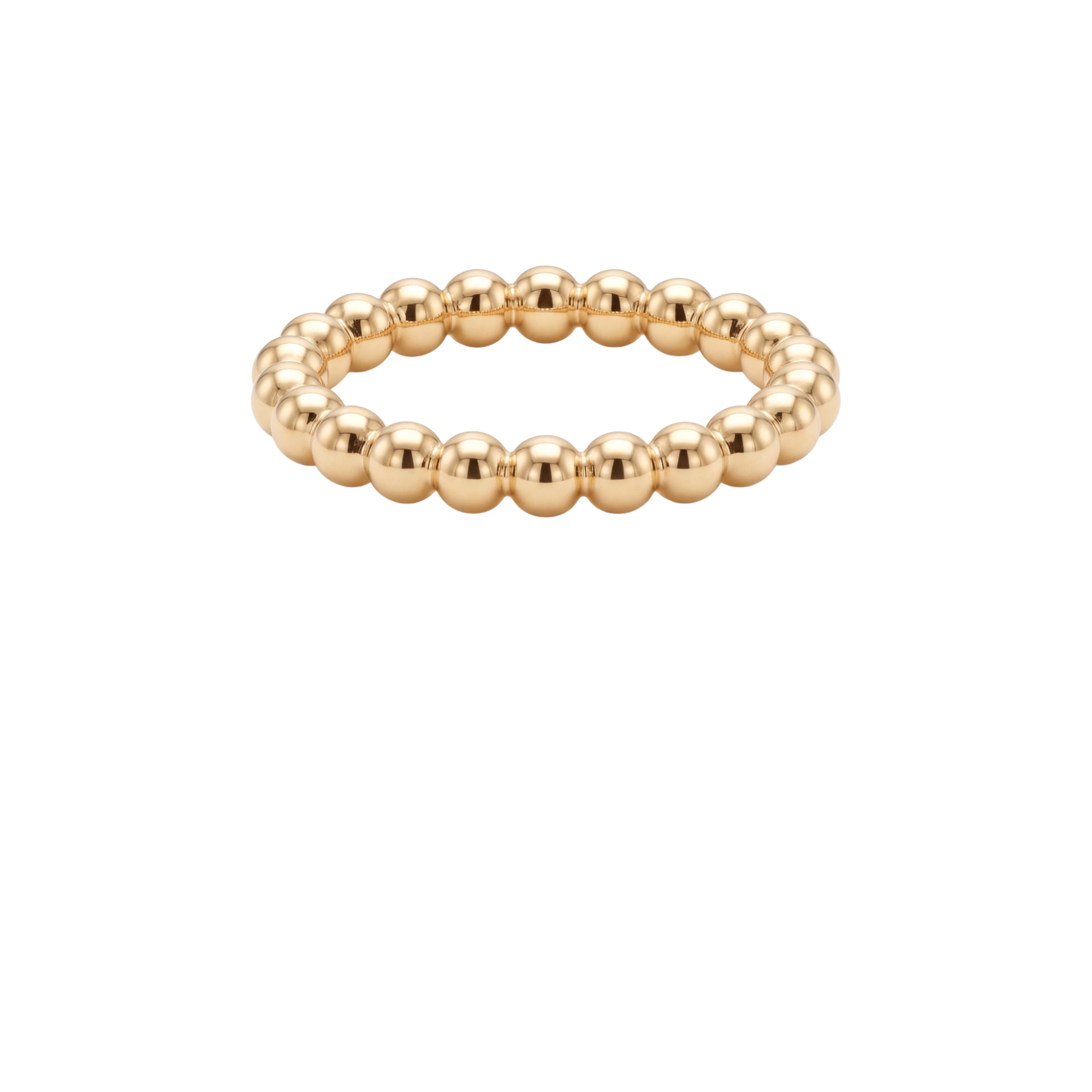Op zoek naar een tijdloze, kwalitatieve gouden ring die een leven lang meegaat? Deze elegante 14 karaat geelgouden bolletjesring combineert klassiek vakmanschap met een moderne uitstraling. De ring bestaat uit een rondom doorlopend design van glanzende, massieve gouden bollen. Dankzij de massieve uitvoering ligt de ring fijn in de hand en voelt deze degelijk en duurzaam aan.   Het subtiele speelse design maakt deze ring uitermate geschikt om solitair te dragen voor een minimalistische look, of als aanschuifring te combineren met uw andere favoriete gouden ringen.   Kom gerust langs bij ons in de winkel om de ring in het echt te bekijken, te passen en het gewicht van 3.8 gram echt 14k goud te ervaren.   