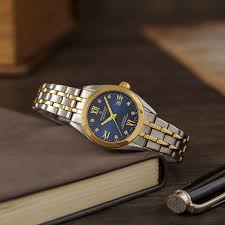 Automatic candino uurwerk dames blauwe wijzerplaat met saffier glas en zirconium stenen 