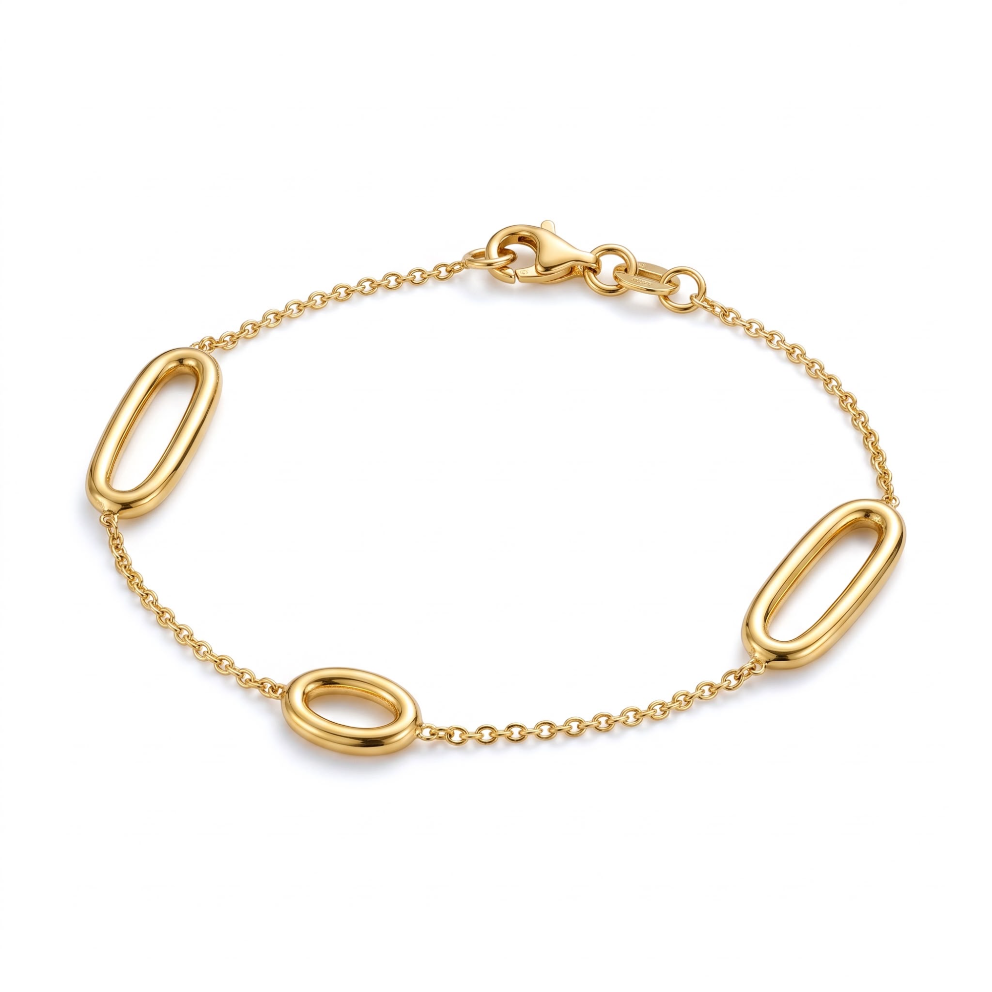 14 karaats geelgouden armband van 19 cm.