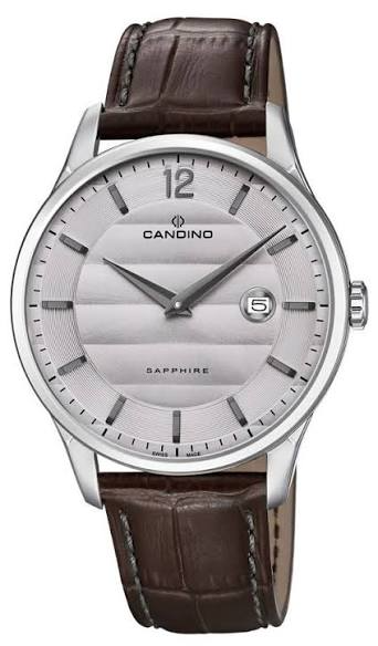 Candino swiss heren uurwerk op lederen band bruin crocco