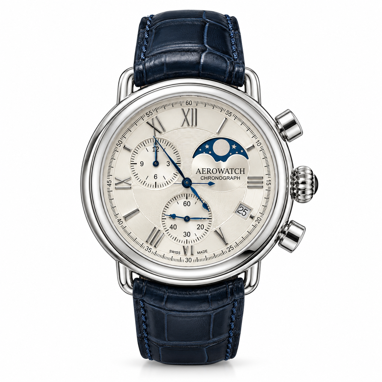 Aerowatch 1942 Moon Phase Chronograph 44 mm | A78100AA03