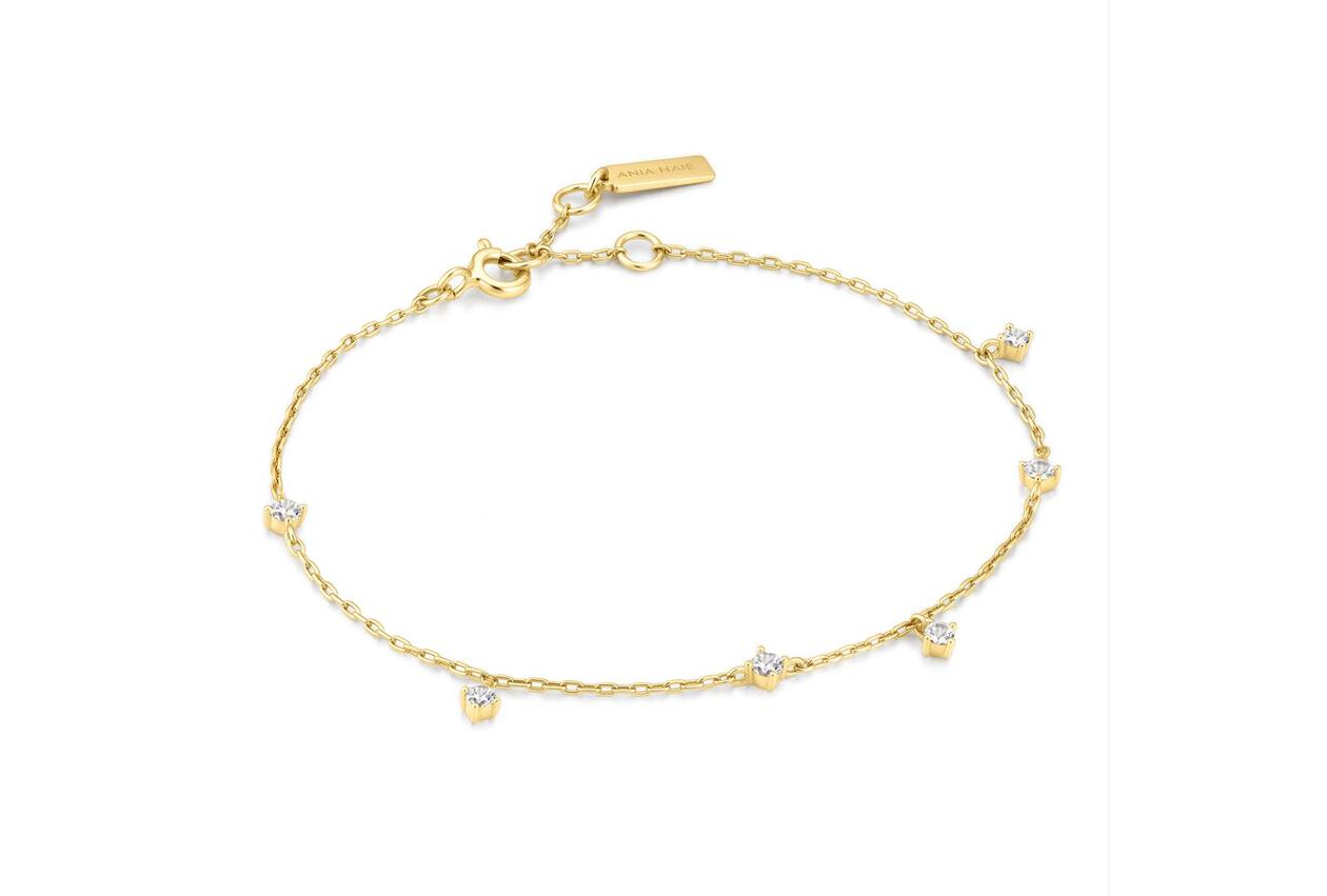 Ania Haie zilver vergulde armband Glimmer Glow Gold Scattered Station.