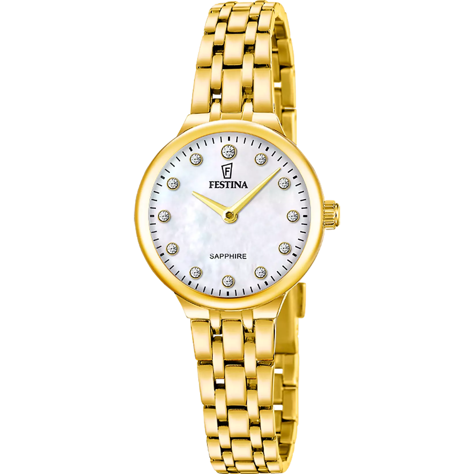 De Festina Mademoiselle F20745/1 is eenDameshorloge van goudkleurig roestvrij staal uit de Mademoiselle-collectie van Festina, geprijsd op ongeveer &euro;129,00