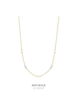 Ketting YG nat. diam. 0.085ct 39222cm