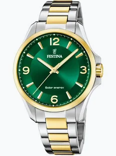 Uurwerk heren festina bicolor met groene wijzerplaat 