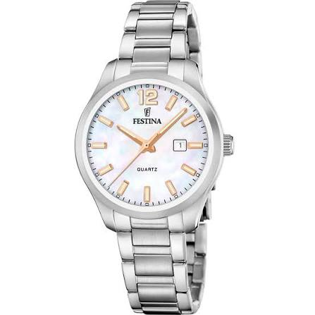 Festina dames zilverkleurig met parelmoer wijzerplaat