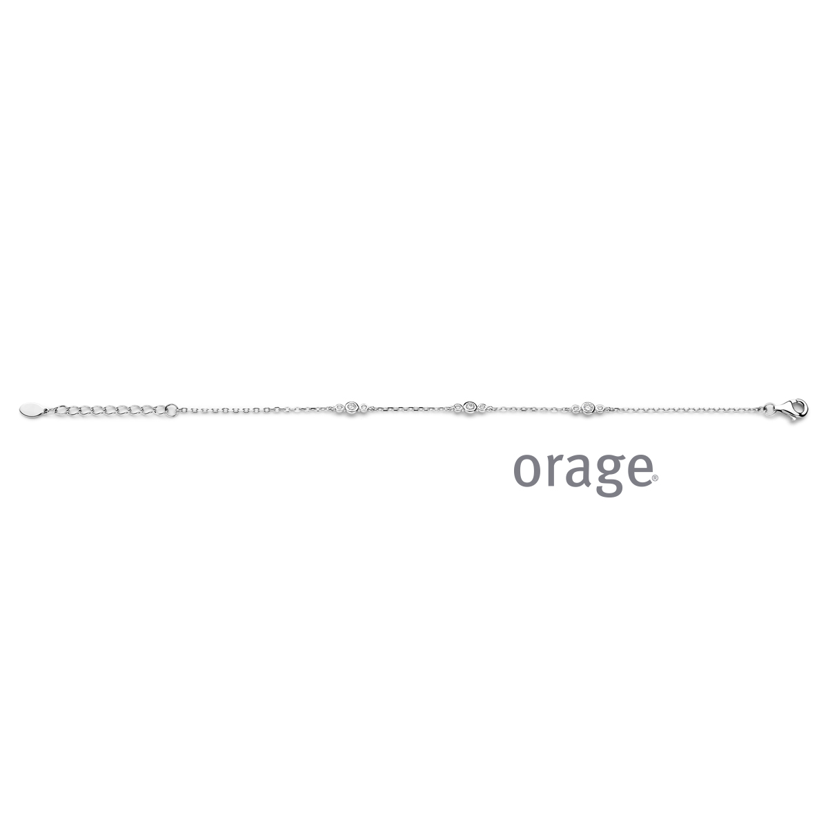 Orage zilveren rmband met trio diamanten LGD 0.27ct 