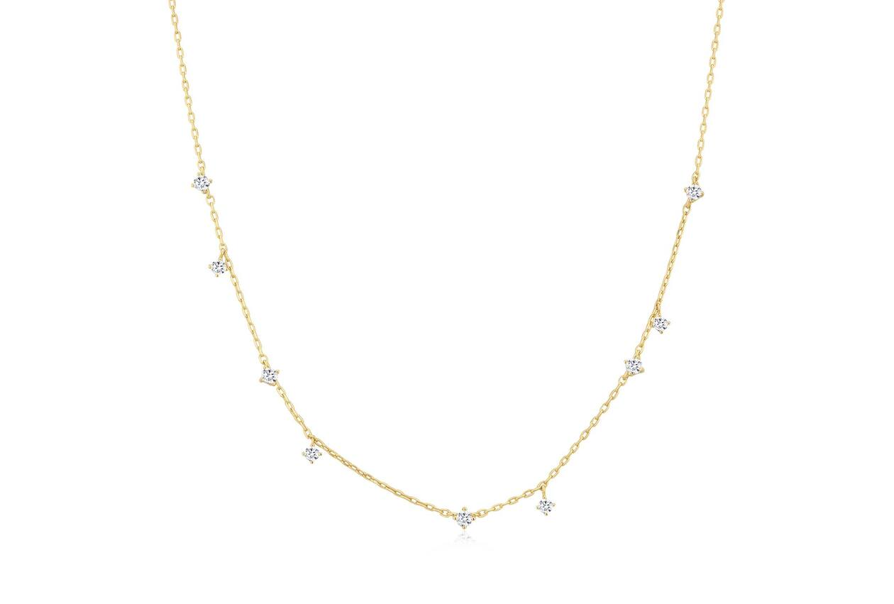 Ania Haie zilver verguld collier Glimmer Glow Gold Scattered Station