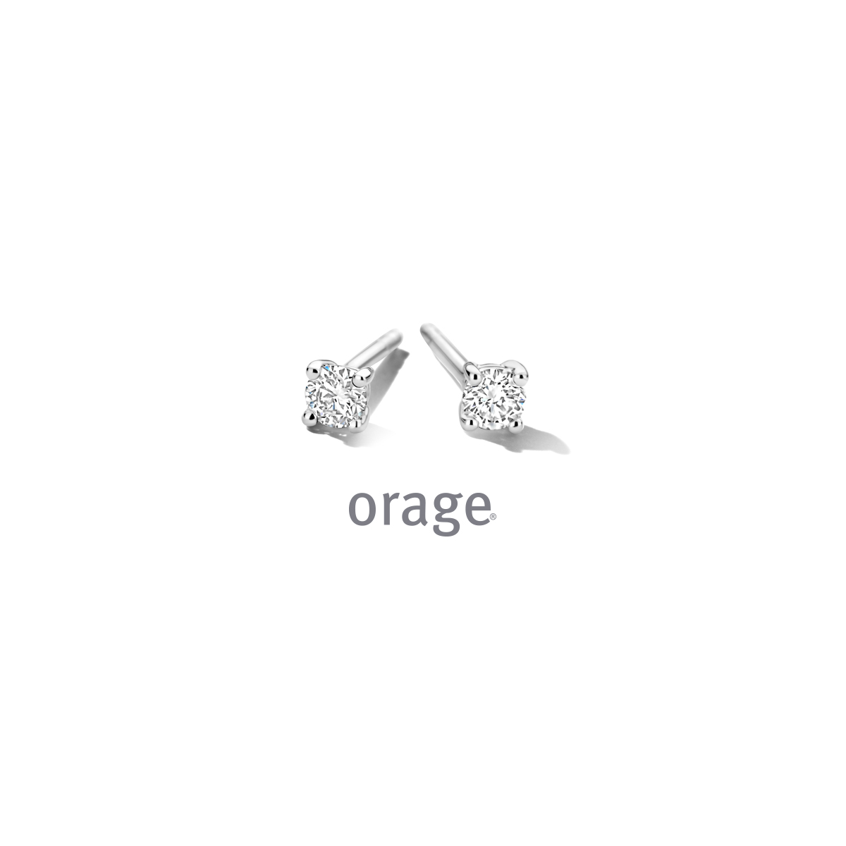 Orage zilveren oorstekers solitaire met diamand LGD 0.20ct 