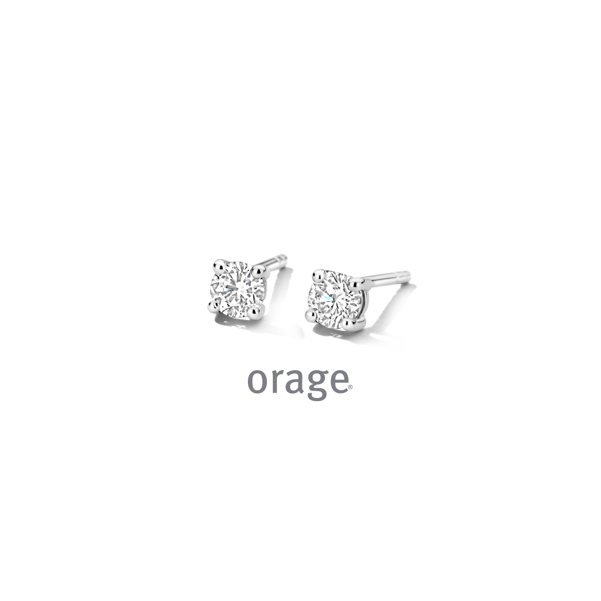 Orage zilveren  oorstekers solitaire met diamand LGD 0.50 ct 
