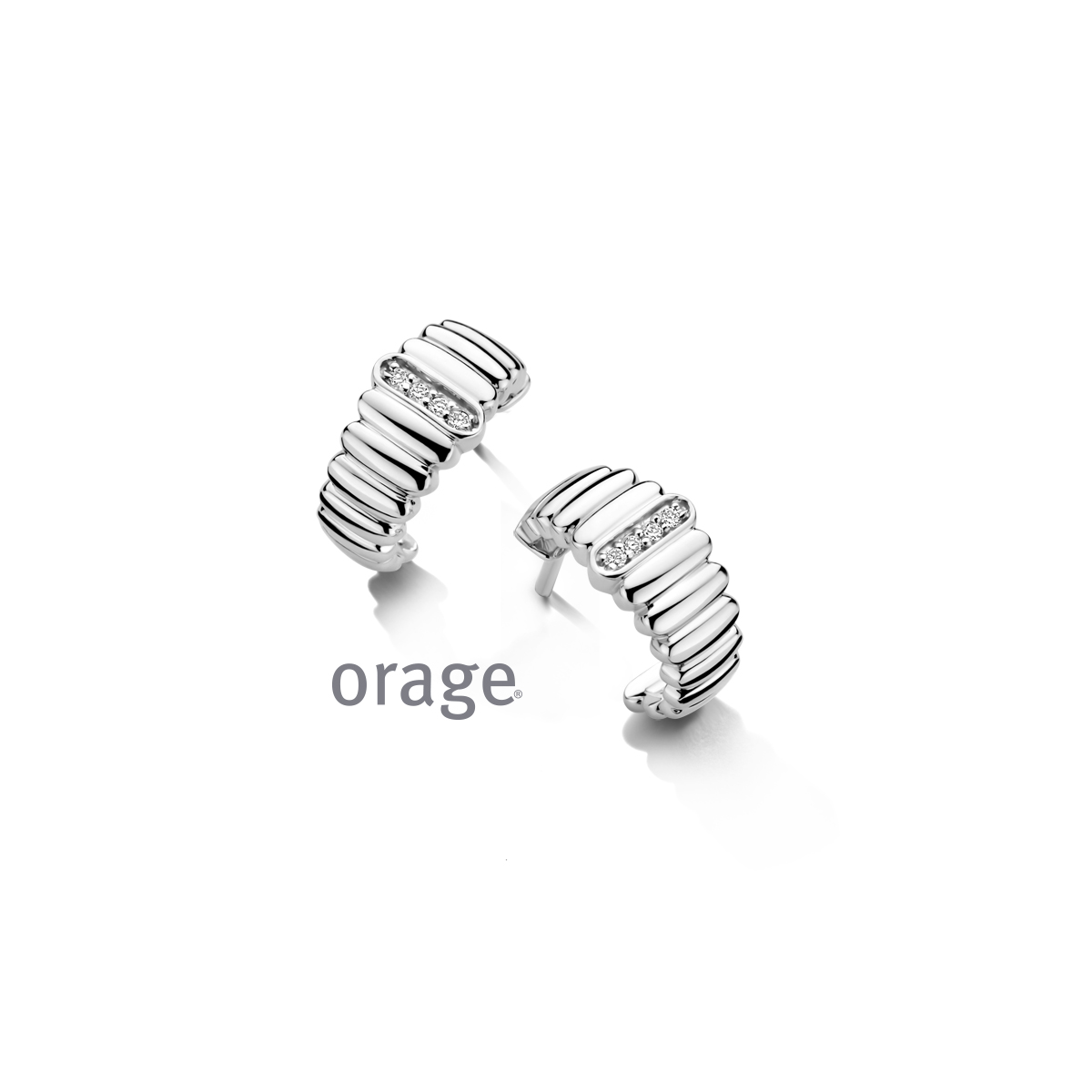 Orage zilveren oorstekers met diamand LGD 0.04ct