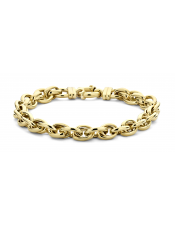 Fjory geelgouden fantasie Jasseron armband 8 mm 19 cm | 40-JDS08019