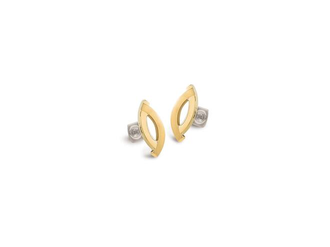 Boccia Titanium goudkleurige ovale oorknoppen 17mm | 0591-05