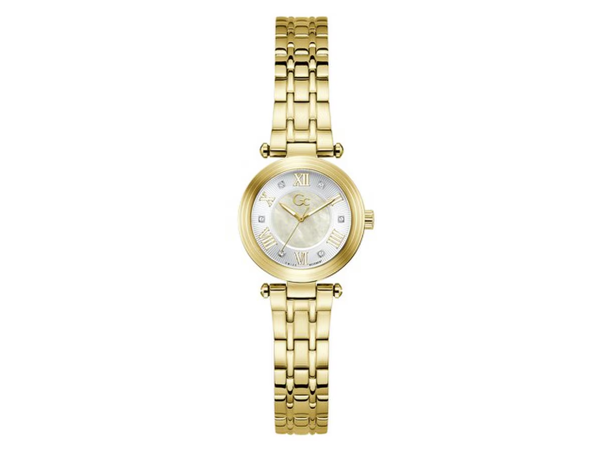 GC Quarts dames pols horloge Staal met stalen band model Z86004l1 5 ATM waterdicht.