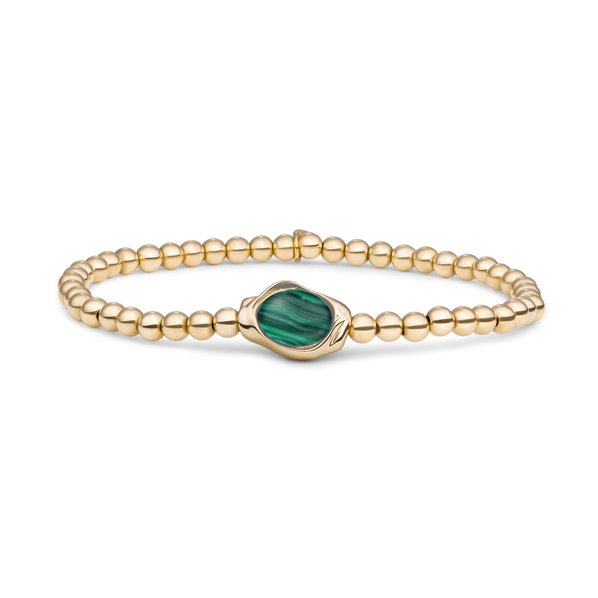 De Bracelet I Malachite Flow - Gold (modelnummer SB-G-4MM-FLG73) is een prachtige armband gemaakt van goud verguld 925 sterling zilver. Deze hypoallergene armband heeft een diepte en breedte van 4 mm en een lengte van 18cm. Draag hem solo voor een elegante uitstraling of combineer hem met andere sieraden voor een trendy, gelaagde look. Perfect voor elke gelegenheid!
