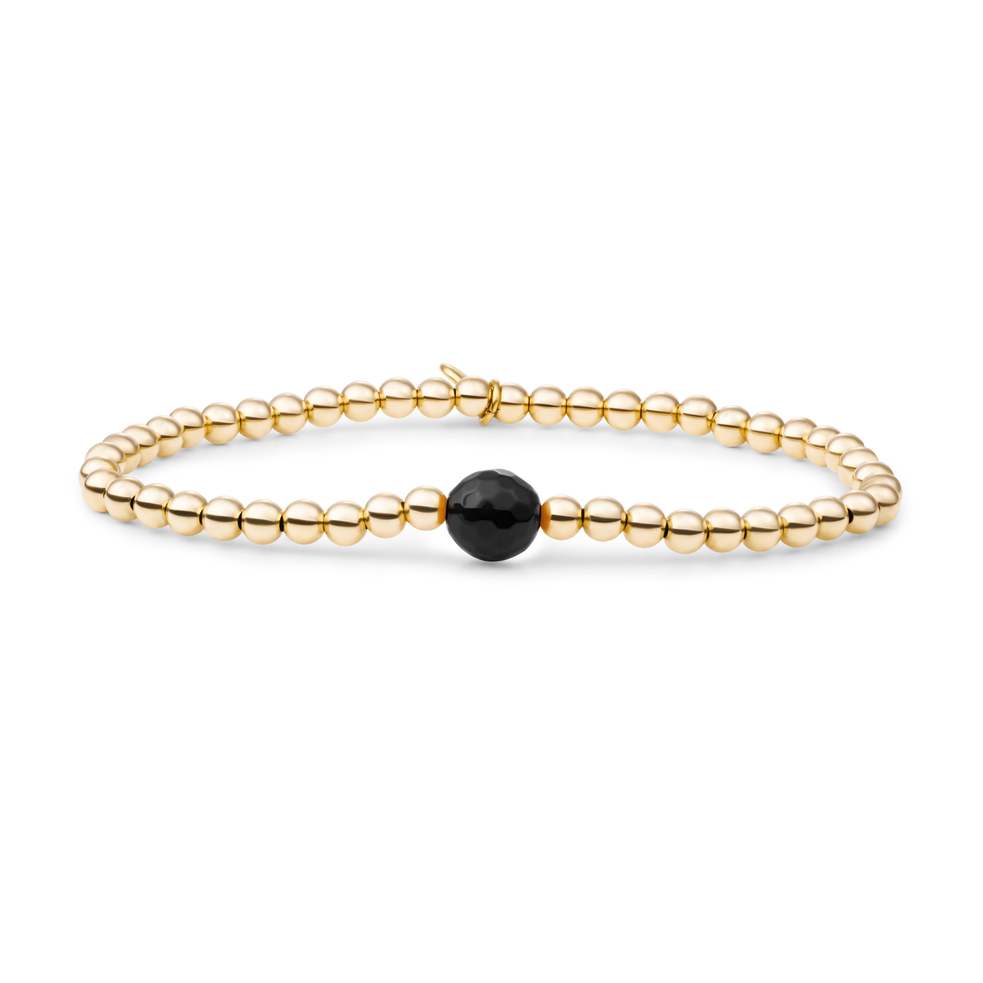 De Bracelet Onyx Core Gold, modelnummer SBG-GEM07-8MM, is een prachtige armband gemaakt van goudkleurig verguld 925 sterling zilver. Hypoallergeen en nieuw, met een diameter van 18cm en een breedte en diepte van 8 mm. Perfect te dragen als elegante aanvulling op elke outfit, zowel casual als formeel, voor een verfijnde look.