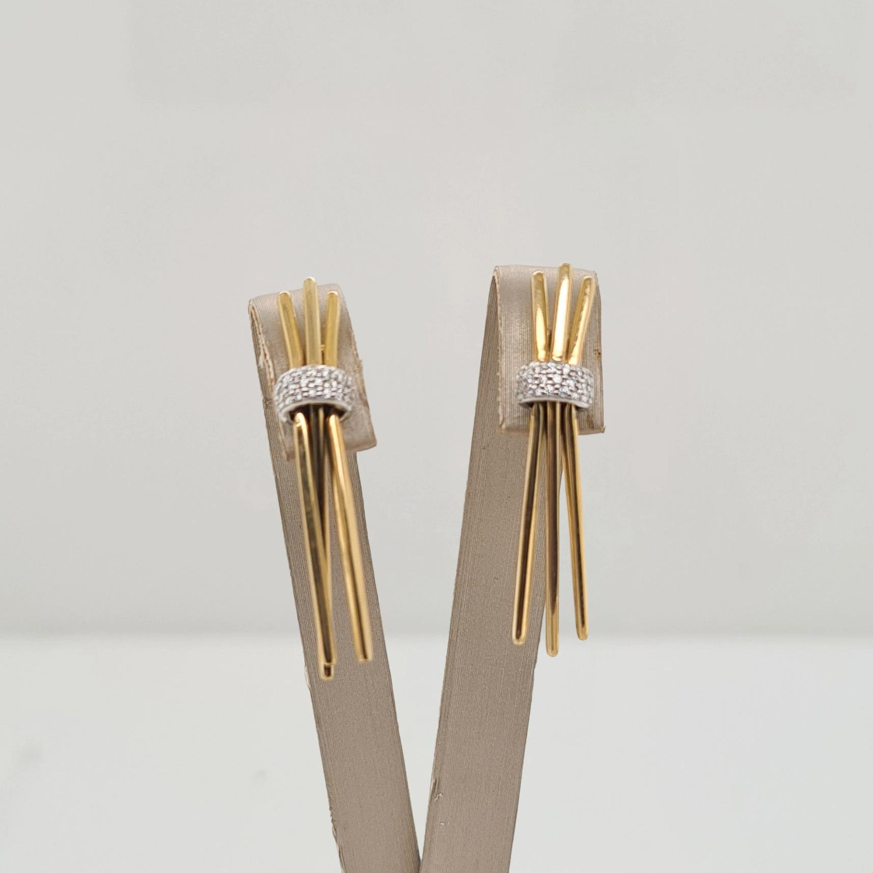 14krt gouden oorsieraden met diamant