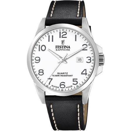 Festina Men's Watch F20025/1 Stainless Steel Case, Sapphire Crystal and Leather Strap Diameter is 41mm. Festina watches are the perfect blend of elegance and function. Festina stands for unsurpassed design, constant innovation, and cost performance