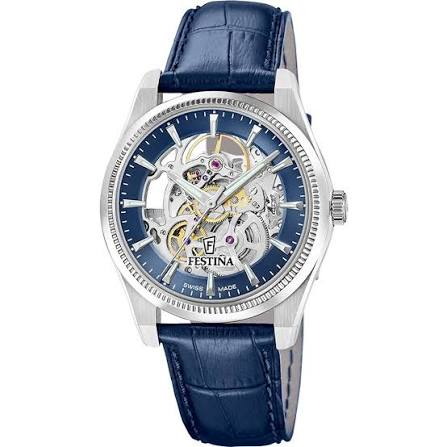 Festina swiss automatic open hart Festina Swiss Made F20095/2 is een automatisch herenpolshorloge met een opengewerkt uurwerk en een roestvrijstalen kast.