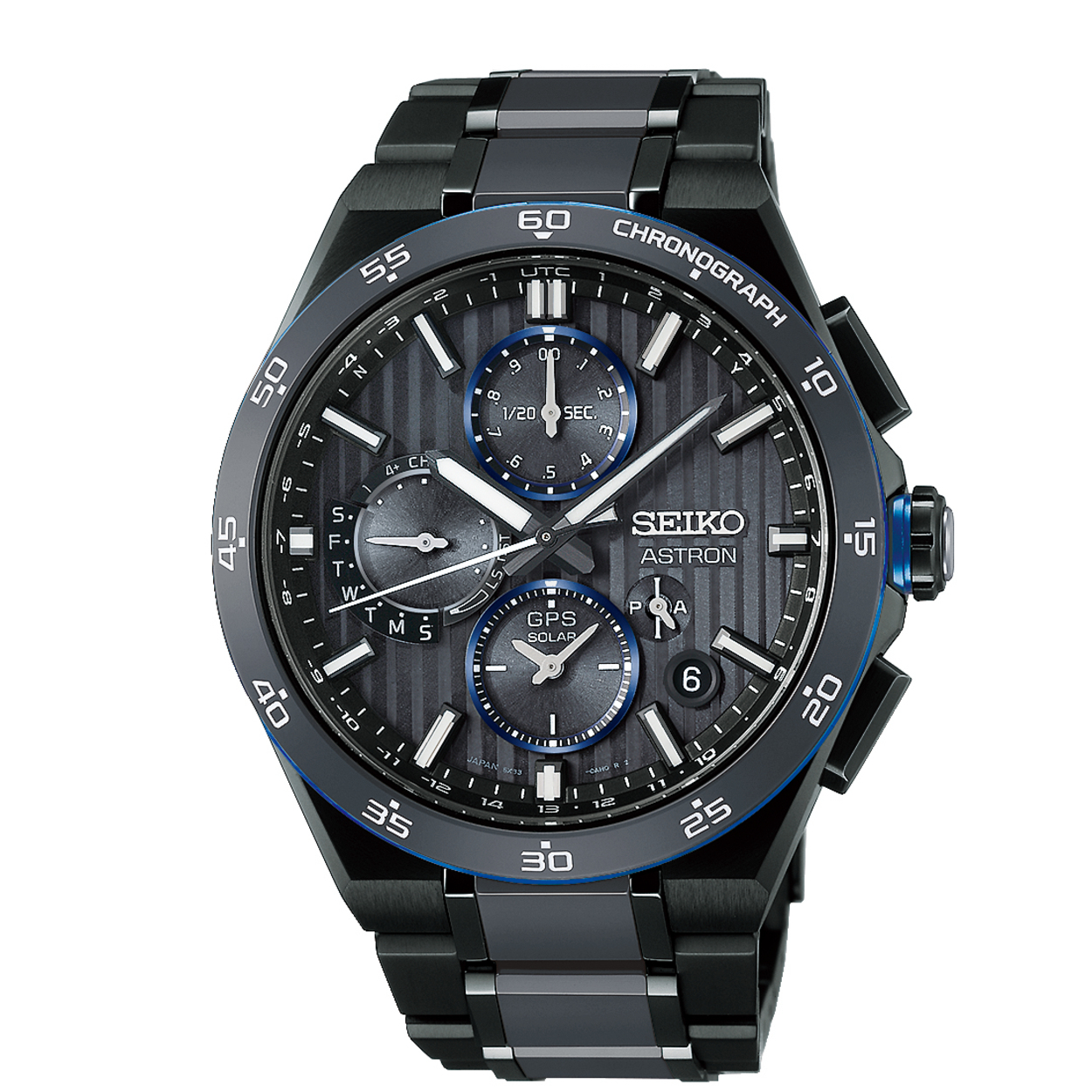 Seiko - HAB008J1

Bestel uw Seiko Astron GPS Solar Dual Time Chronograph herenhorloge direct via juwelierhaesen.nl. Dit Seiko Astron herenhorloge is bekend onder Seiko-referentienummer HAB008J1 en daarnaast onder het EAN: 4954628258748. Het horloge heeft een solar powered uurwerk dat geplaatst is in een titanium keramieken met kast. Op de zwarte wijzerplaat is analoge tijdsweergave zichtbaar. Aan de kast zit een zwarte keramieken titanium horlogeband met een vouwsluiting.

Het solar powered uurwerk biedt u een eeuwigdurende kalender (perpetual datum), waarbij u de datum niet handmatig hoeft te verzetten, dag-aanduiding, een GMT-functie (afzonderlijk in te stellen tweede tijdzone), wereldtijden, GPS tijdsbepaling, als tijdfunctie(s). Daarnaast vindt u in het uurwerk een stopwatch-functie (chronograaf). De ronde horlogekast is 100m waterdicht en voorzien van een saffierglas.