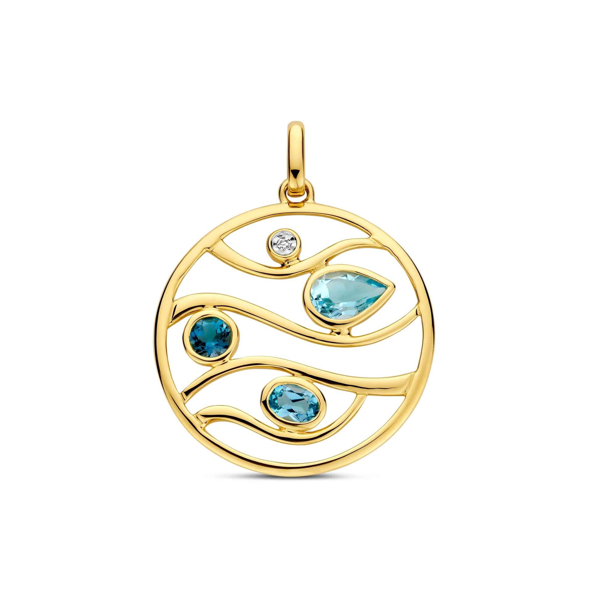 Bernstein 194.629.40 Hanger met London Blue Topaas, Topaas en Diamant 0.005 ct