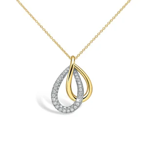 14krt gouden hanger met diamant 0.39ct 