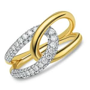 14k gouden damesring met diamant 0.57ct