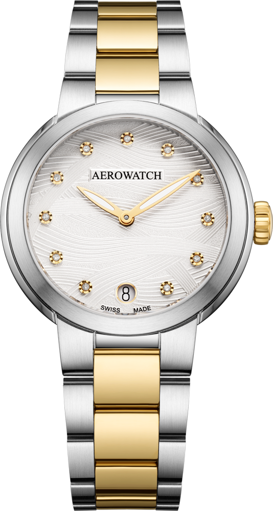 Aerowatch Harmonie bicolor dameshorloge diamant 35 mm | A42107BI03M