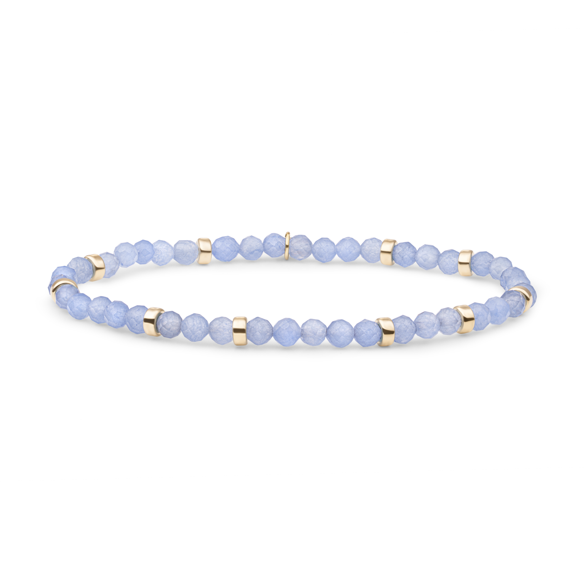 De Bracelet Ice Blue Quartz Roundel Interstellar Gold (modelnummer: SBG-GEM72-MIX-RDL) is een elegante armband gemaakt van goud verguld 925 sterling zilver en is hypoallergeen. Met een prachtige blauwe kleur en een lengte van 18cm is deze armband een perfecte keuze voor een verfijnde look. Draag hem solo of combineer met andere sieraden voor een chique uitstraling.