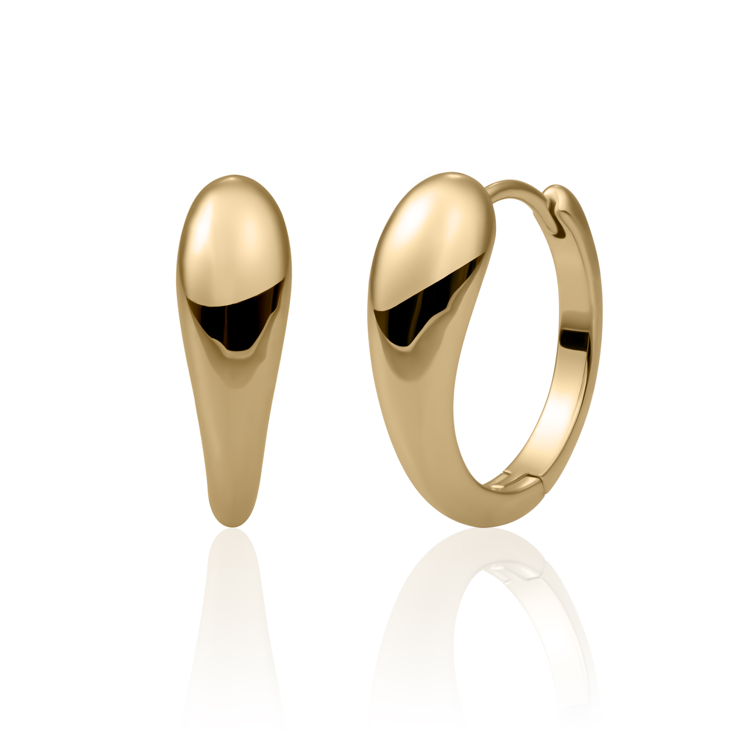 Deze Bold Fuse Huggies Gold oorbellen, modelnummer EAG30, zijn goudkleurige oorbellen gemaakt van verguld 925 sterling zilver en zijn hypoallergeen. Met een handige klap scharnier sluiting zijn ze eenvoudig te dragen. Perfect voor elke gelegenheid; combineer ze met casual of formele outfits voor een elegante touch. Voeg direct een vleugje stijl toe aan je look!