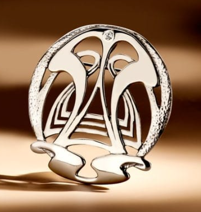 zilveren broche
