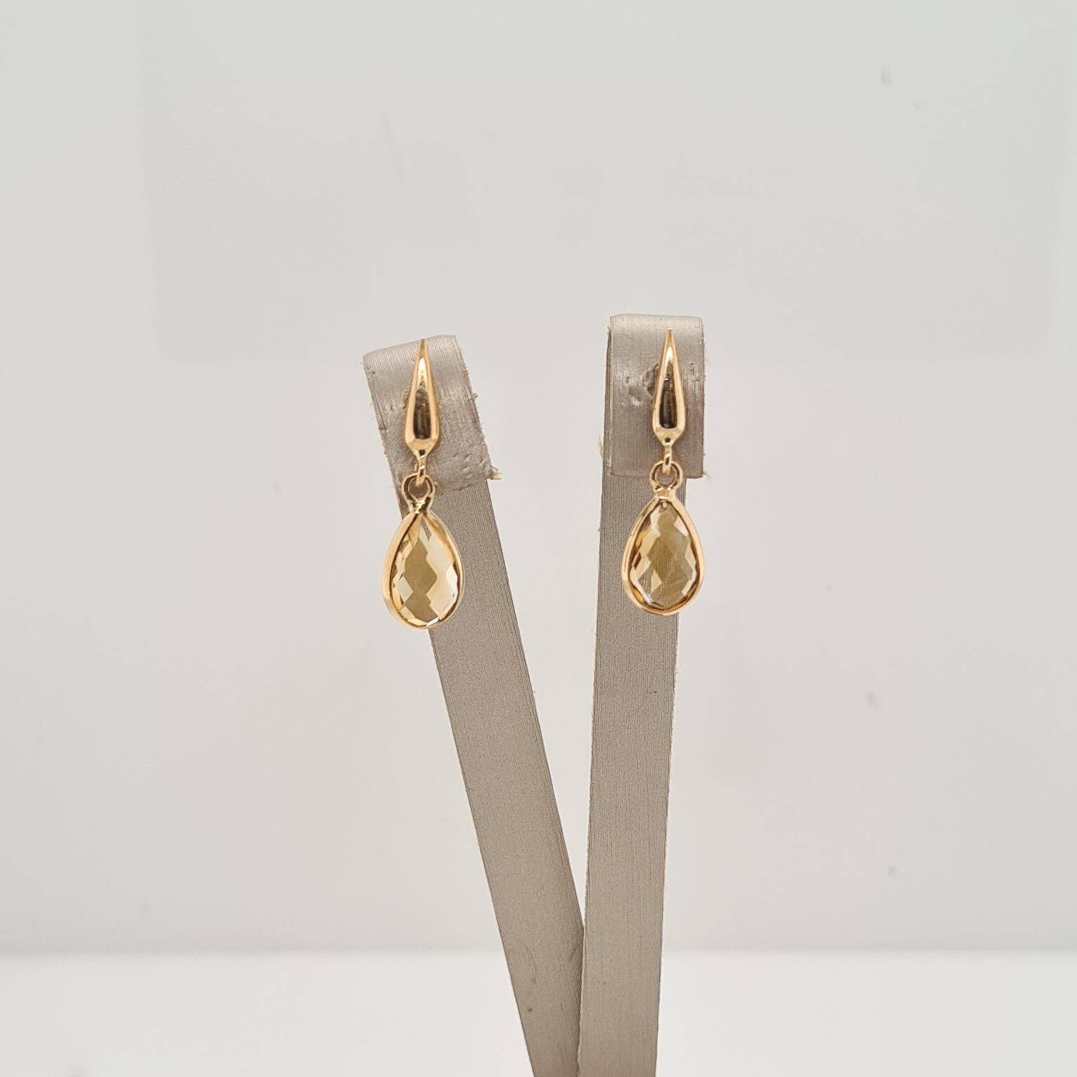 14krt gouden oorsieraden met citrien
