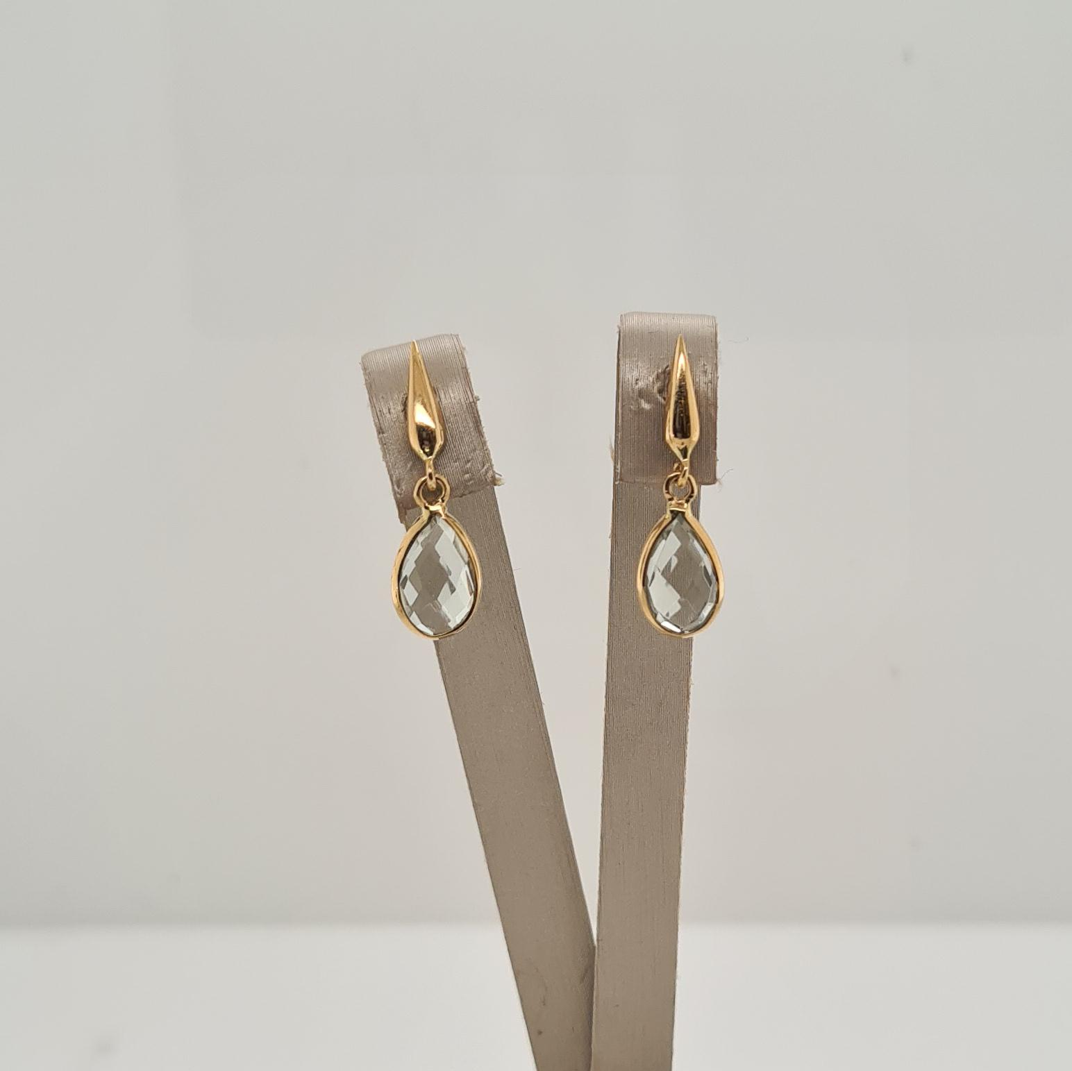 14krt gouden oorsieraden met groene amethyst