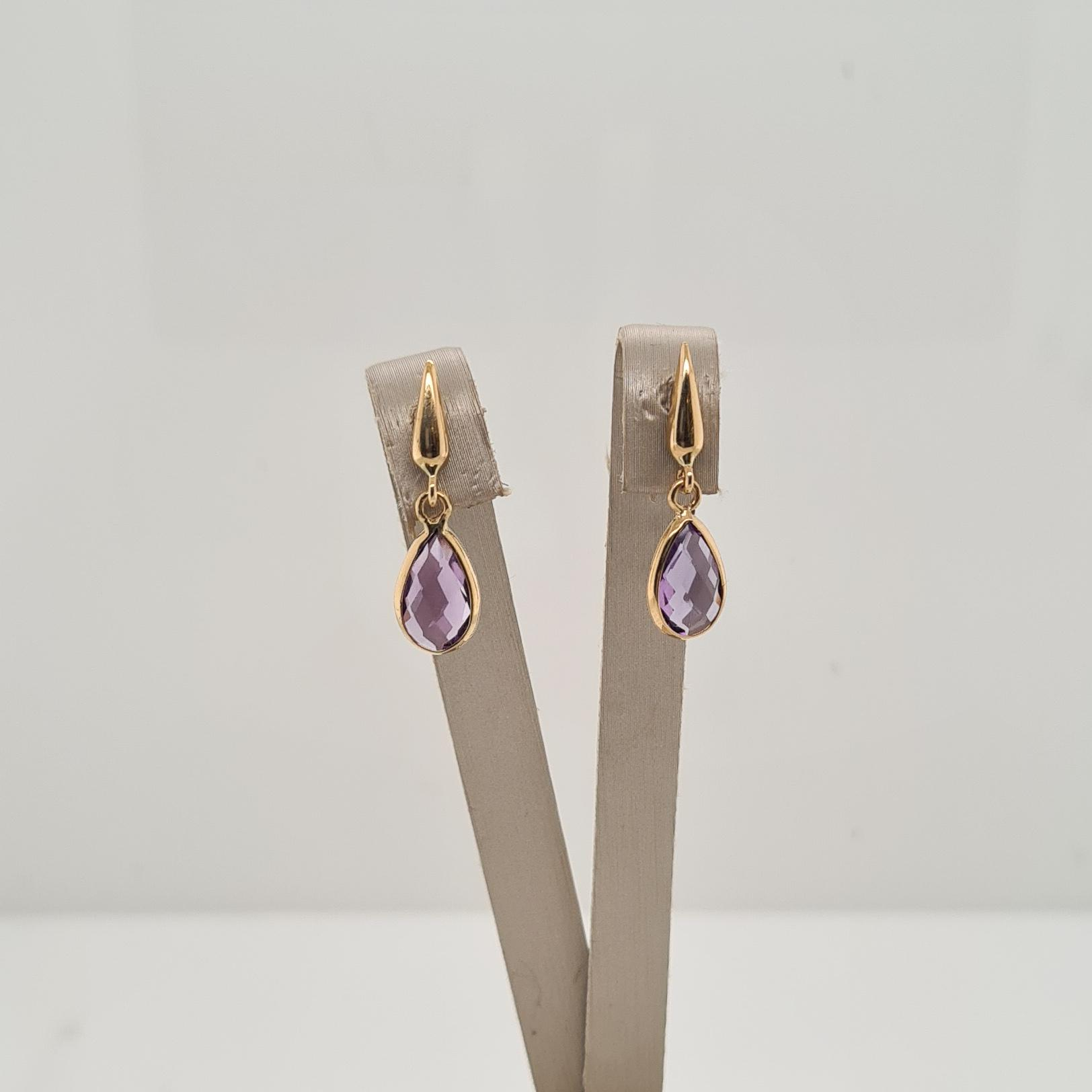 14krt gouden oorsieraden met amethyst