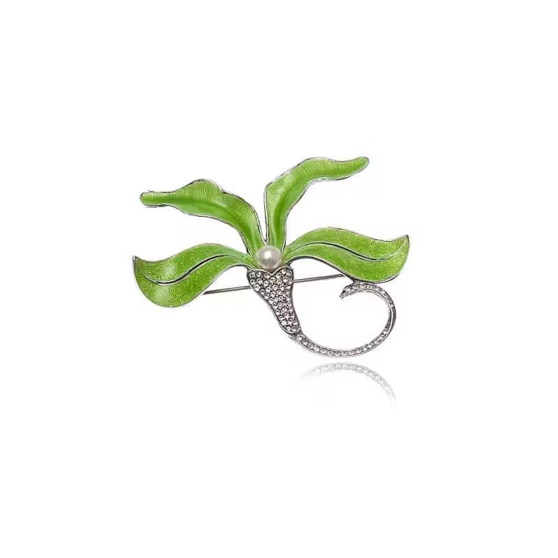 zilveren broche emaille 