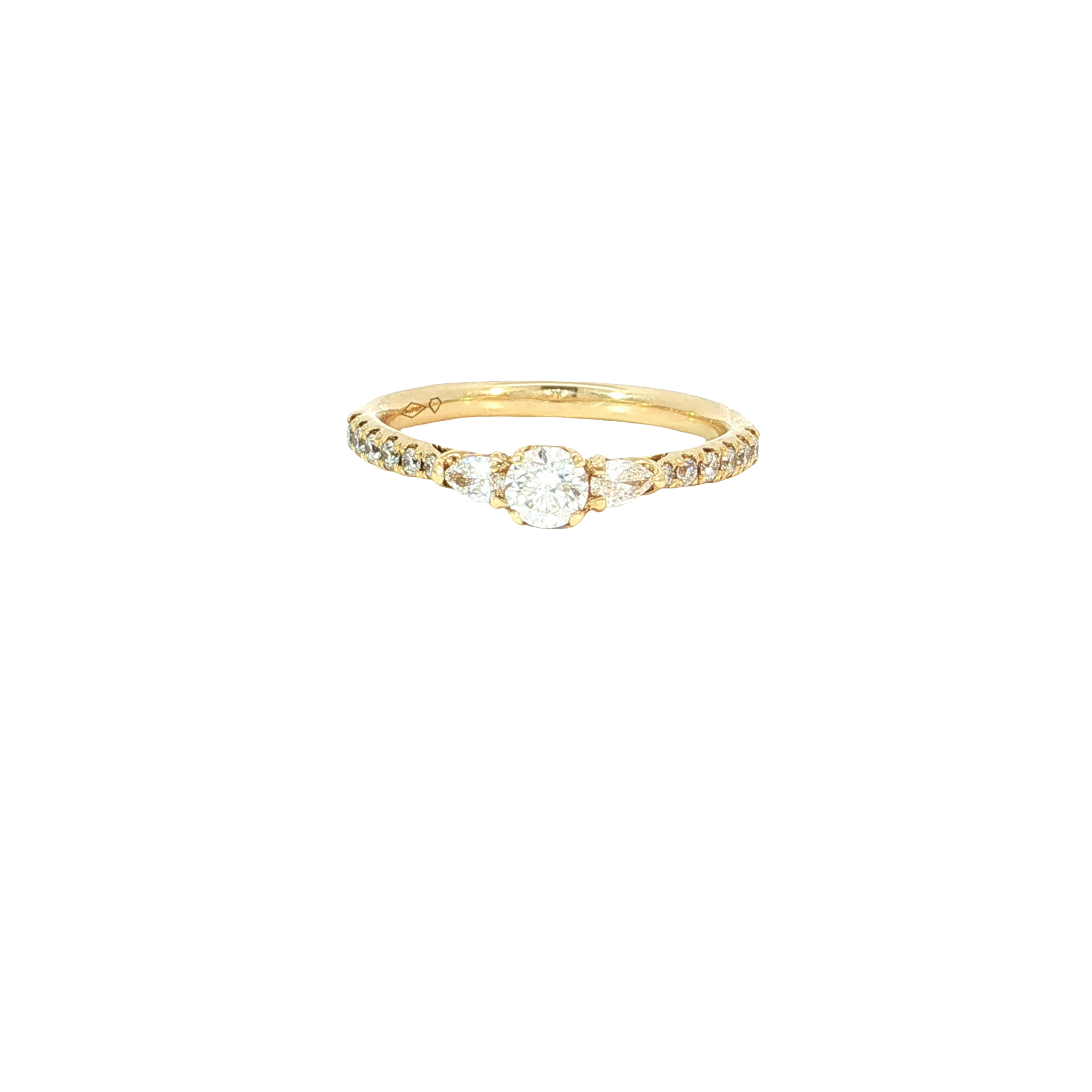 ring in 18 kt geelgoud met briljant 0.51ct