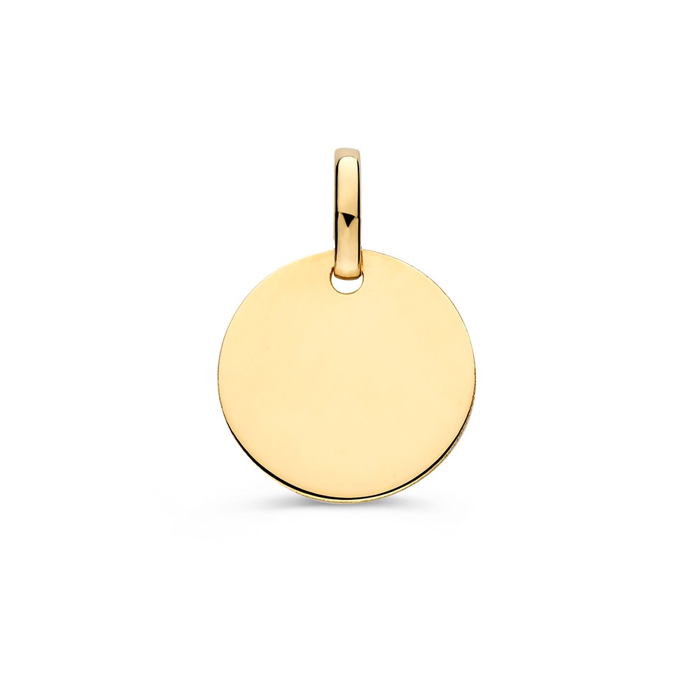 Een verfijnde 14 karaat geelgouden hanger in ronde vorm die perfect is om te laten graveren. Voeg een naam ofdatum toe en cre&euml;er een persoonlijk en betekenisvol sieraad. De minimalistische uitstraling maakt deze hanger ideaal voor dagelijks dragen of als bijzonder cadeau.
