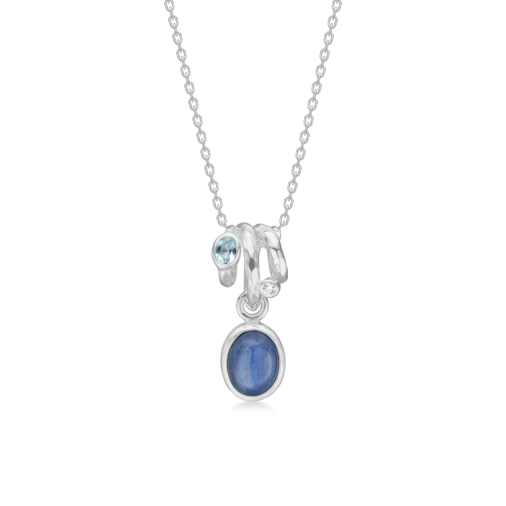Rabinovich zilveren collier Frosy Blue met kyaniet, blauwe topaas en zirkonia.