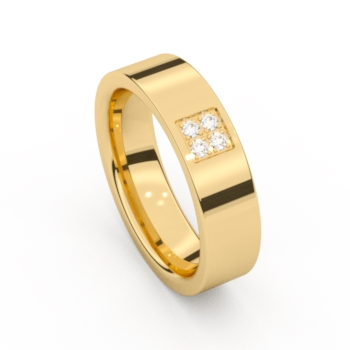 Trouwring 18 kt met diamant