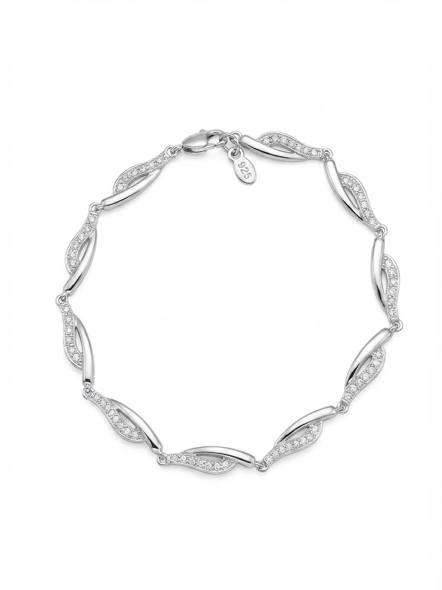Zilveren armband met zirkonia
