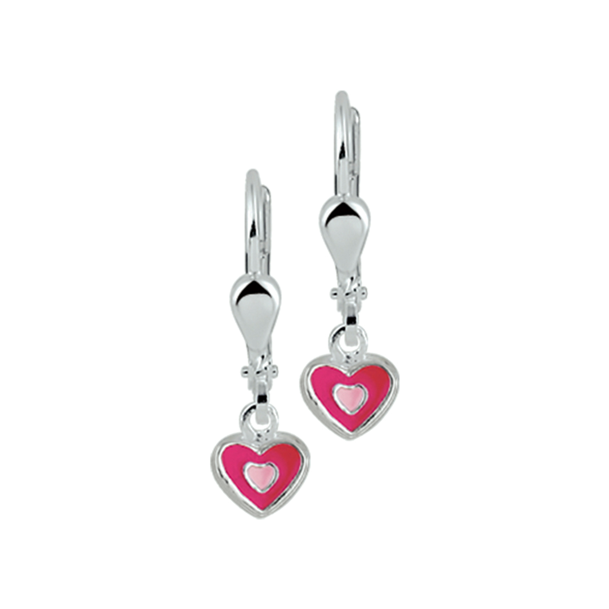 oorhangers hart brisur haak zilver wit