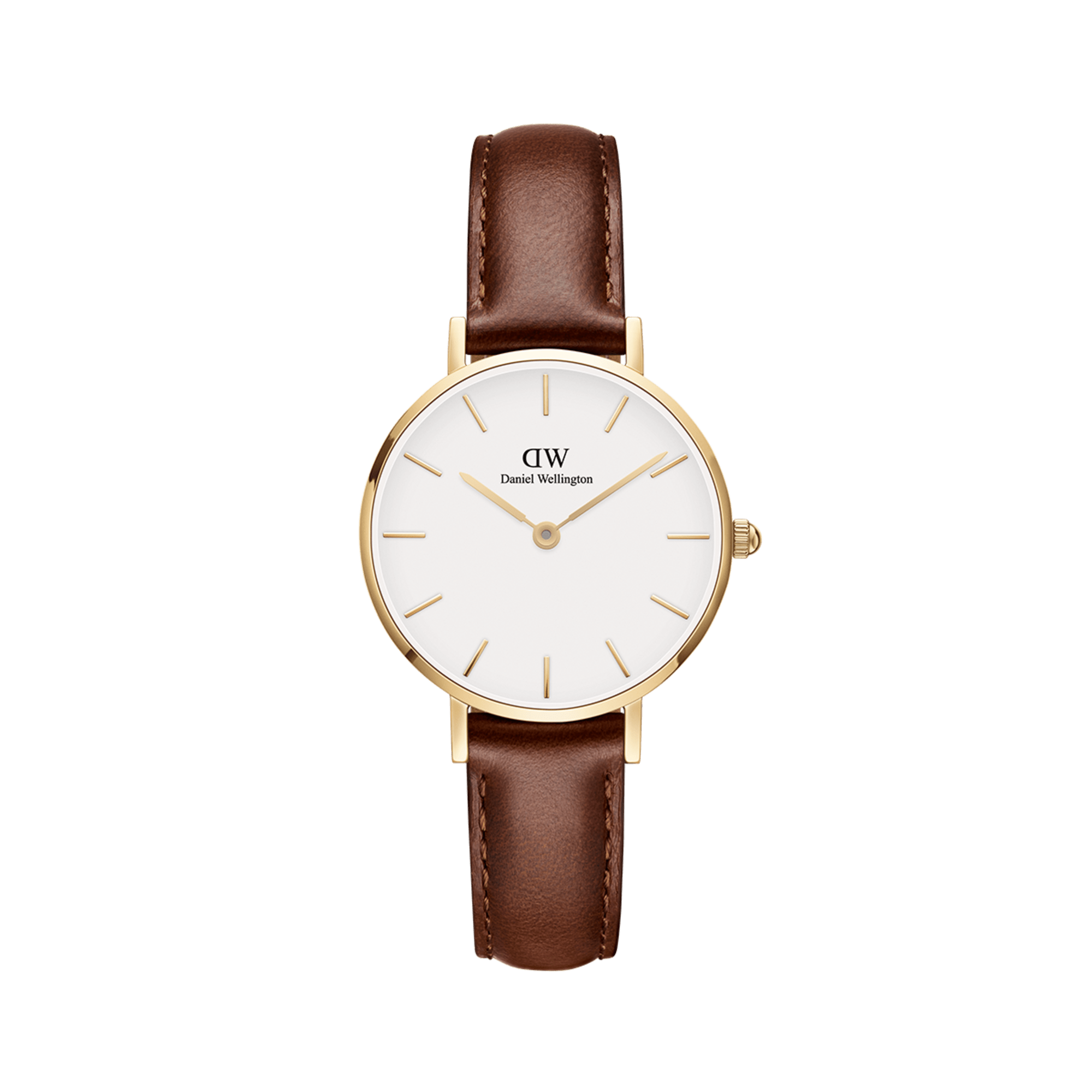 Dit is een prachtig polshorloge van het merk Daniel Wellington uit de collectie: 'PETITE'.

Verdere specificaties zijn:
Kastmaat: 28 mm
Kastkleur: goud
Wijzerplaatkleur: wit
Bandmaat: 12mm
Bandkleur: bruin
Bandmodel: standaardmodel
Bandmateriaal: echt leer